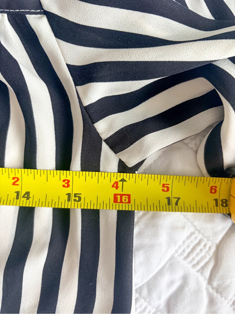 LOFT Petites Striped Button Front Blouse Black White Puff Sleeve XSP - Picture 8 of 10